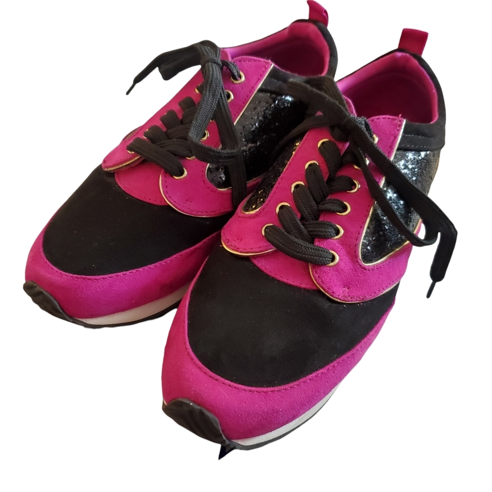 Juicy Couture Corin Bling Back Fuscia  Sneakers Sz. 6.5 - Picture 5 of 9